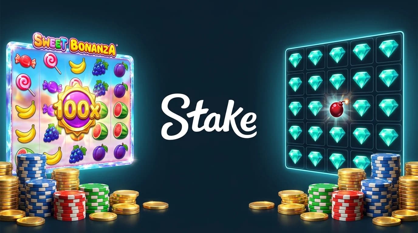 Stake games — Sweet Bonanza and Mines with welcome bonus